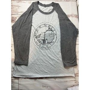 Magnolia Silos Waco TX 3/4 Raglan Sleeve T Shirt-Women's L/XL -Used Condition